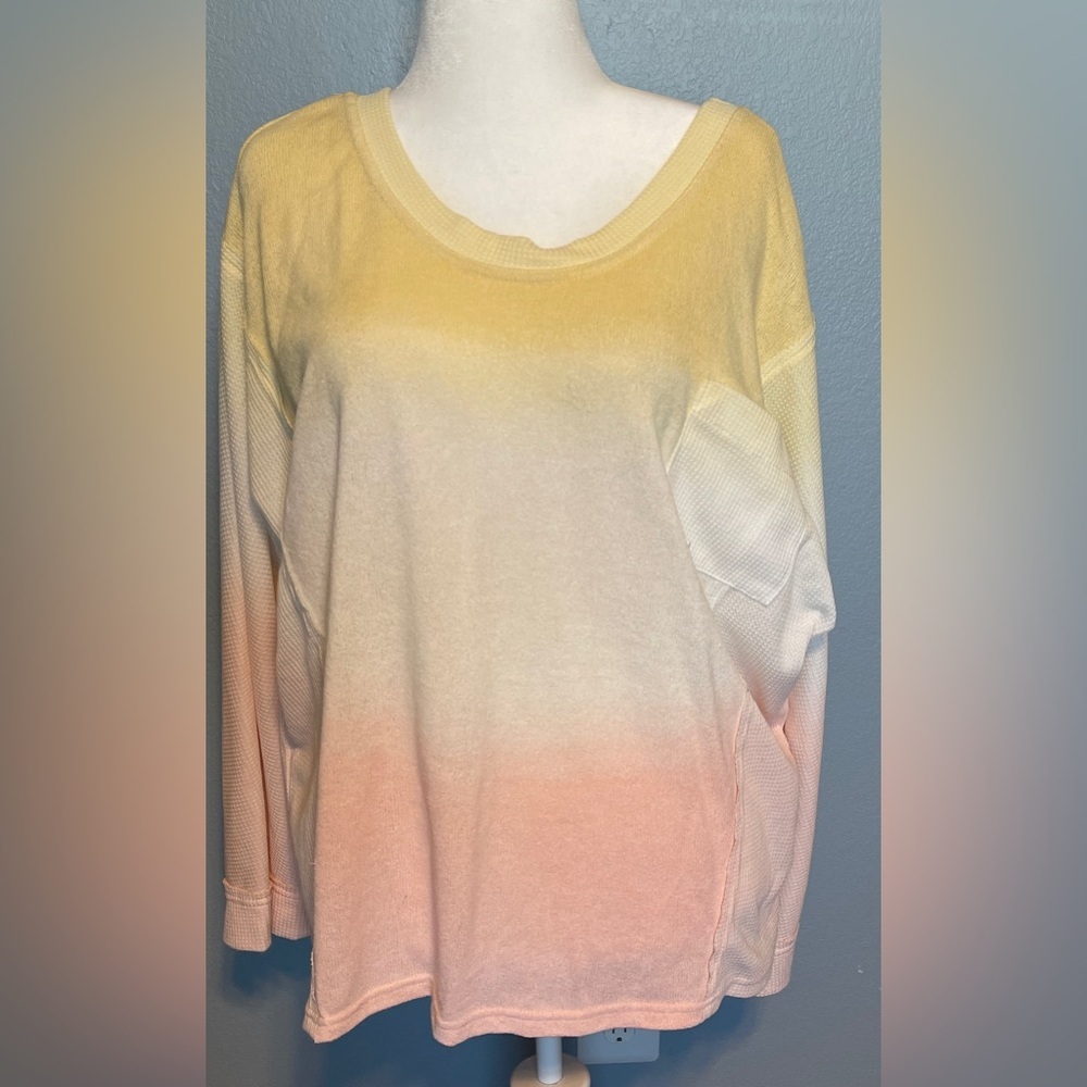 POL Ombre Sweater Pastel Gradient Knit Pullover Oversized Loungewear Medium